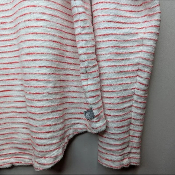 T by Talbots Red & White Stiped 100% Cotton Terry Cloth Long Sleeve Top Women L - Picture 3 of 8